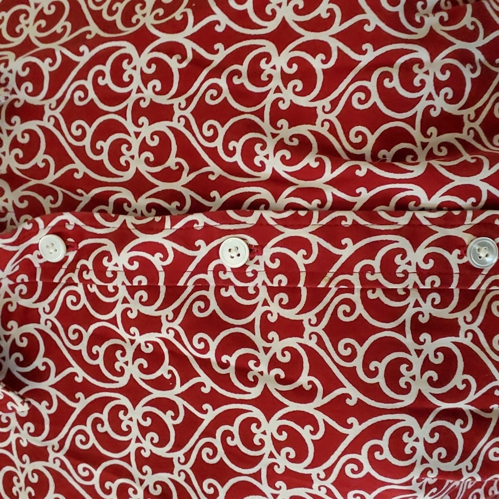 Talbots Red And White Button Down - image 2
